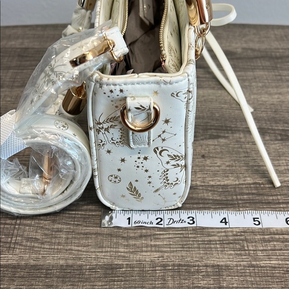 Aldo Gorgeous White & Gold Shimmery Mini Bag with Charm and Crossbody Strap✨ - Picture 13 of 14